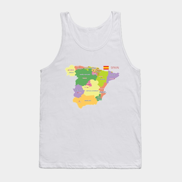 Administrative map of Spain Tank Top by AliJun